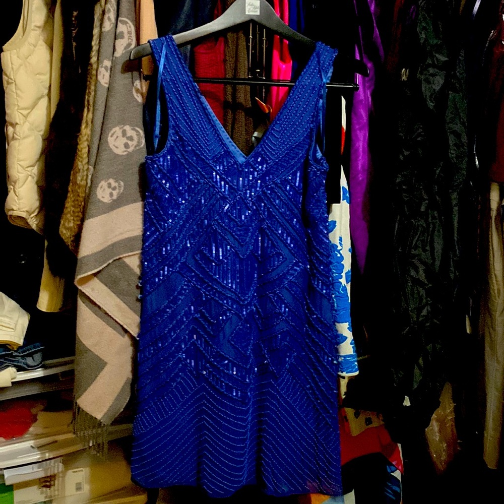 Parker Black beaded cocktail dress